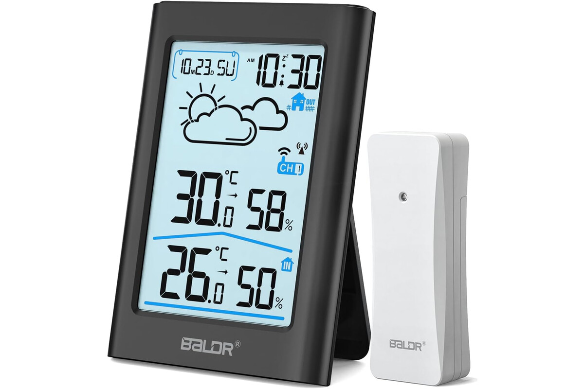 Risparmia ora sulla stazione meteo baldr: termometro e orologio wireless 2 in 1 a prezzo speciale